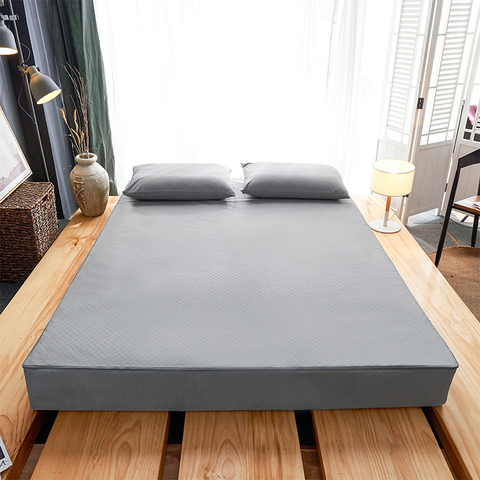 Housse de matelas imperméable avec fermeture éclair Six côtés housse de matelas tout compris King Queen lit matelassé drap housse personnalisable ► Photo 1/6