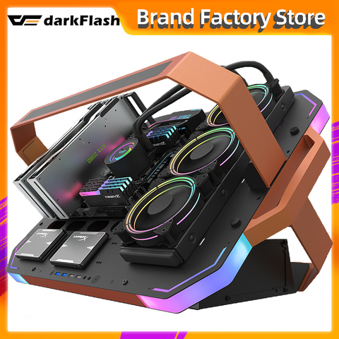 Étui pour ordinateur de bureau de jeu de luxe à cadre ouvert Darkflash blade ex boîtier pour ordinateur de bureau gabinete ► Photo 1/6