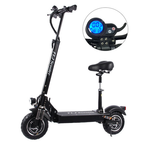 FLJ – Trottinette électrique pour adulte, 2400 W, scooter avec siège, hoverboard pliable, gros pneu, vélo ► Photo 1/6