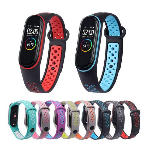 Remplacement Sangle Respirante pour Xiaomi Mi Band 3 4 Montre Intelligente Poignet M3 M4 Plus Bracelet pour Xiaomi MiBand 3 4 Miband Sangle ► Photo 1/6