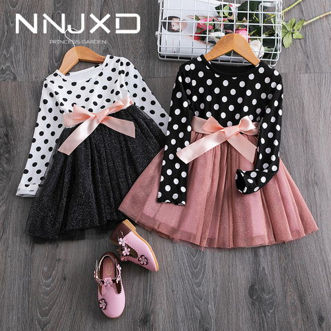 Robe de noël en dentelle brodée de fleurs pour filles, tenue de princesse pour enfants de 3 à 8 ans, vêtements de mariage, automne et hiver ► Photo 1/6