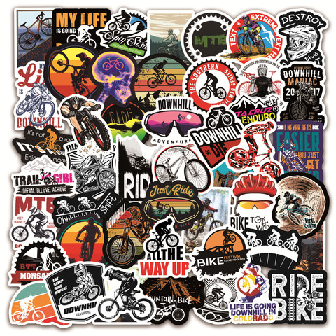 100 pièces en plein air vélo autocollants vtt Graffiti autocollant pour VTT équitation bagages voiture casque boîte coffre valise Cool autocollant ► Photo 1/6