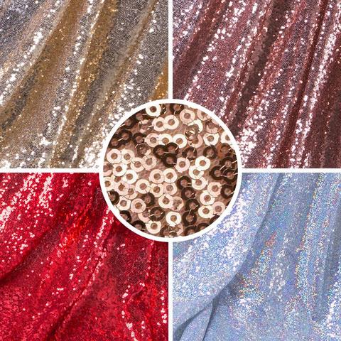 Largeur 130x50cm paillettes tissu brillant Rose or argent paillettes tissu pour vêtements scène fête mariage DIV décoration ► Photo 1/6