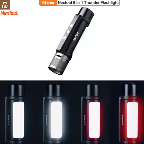 Youpin NEXTOOL – lampe de poche 6 en 1 Rechargeable, double éclairage, alarme Zoomable, batterie externe Mobile, magnétique, pour travaux de Camping, 1000lm, USB-C ► Photo 1/6