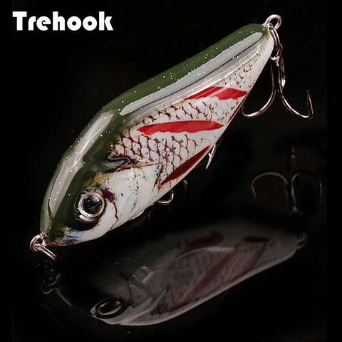 TREHOOK 6cm 13g lent naufrage Wobblers pêche au brochet leurre appât artificiel Vib pêche sur glace leurre Ratlin Jerkbait qualité crochets ► Photo 1/6