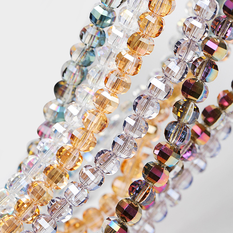 Perles rondes et carrées en verre de cristal à facettes, pour la fabrication de bijoux, bricolage, 7.5mm, 30 pièces ► Photo 1/5