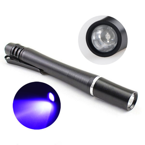 Topcom – Mini stylo LED UV Portable, lampe de poche, torche Ultra violette, 395nm 380nm 365nm, détecteur d'inspection d'argent ► Photo 1/1