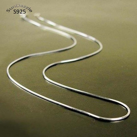 Véritable véritable pur solide 925 en argent Sterling chaîne Collier hommes femmes serpent chaîne bijoux mâle femelle 50cm Long Collier colliers ► Photo 1/6