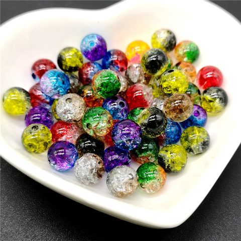 50pcs perles craquelées de couleur Double, perles d'espacement pour la fabrication de bijoux, bricolage fait à la main ► Photo 1/6