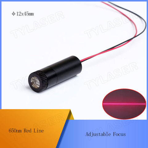 Module Laser de ligne réglable, D12X45mm, mise au point 650nm 5mw 10mw 30mw 50mw 100mw 150mw ► Photo 1/5