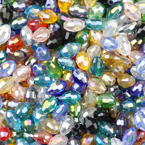 YHBZRET – perles en cristal autrichien haut de gamme, 50 pièces, grains de riz, 6x8mm, forme ovale, entretoise en verre, amples, fabrication de bijoux, bracelet, bricolage ► Photo 1/6