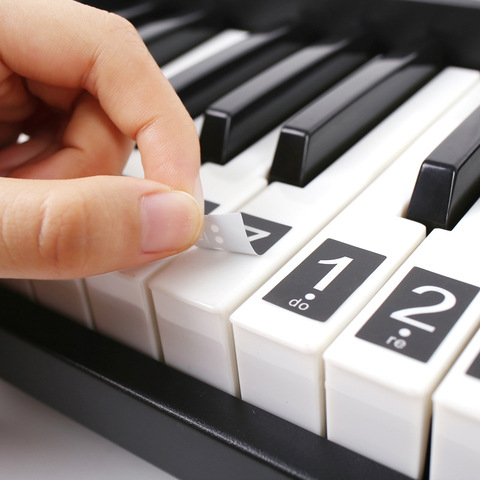 Autocollants pour Piano, étiquettes autocollantes, clavier électronique, notes, pour apprenants de Piano, 49/54/61 touches ► Photo 1/6