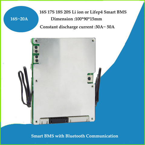 16 S 60 V Smart Li-ion Batterie PCB conseil Bluetooth Mobile BMS pour 67.2VLi-Ion e-bike Batterie système avec Courant 50A ► Photo 1/4
