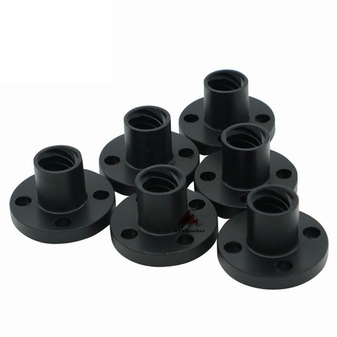 1 pièces imprimante 3D pièces noir TR8 vis sans fin POM écrou T8 écrou vis trapézoïdale POM plomb 1mm 2mm 4mm 8mm ► Photo 1/1
