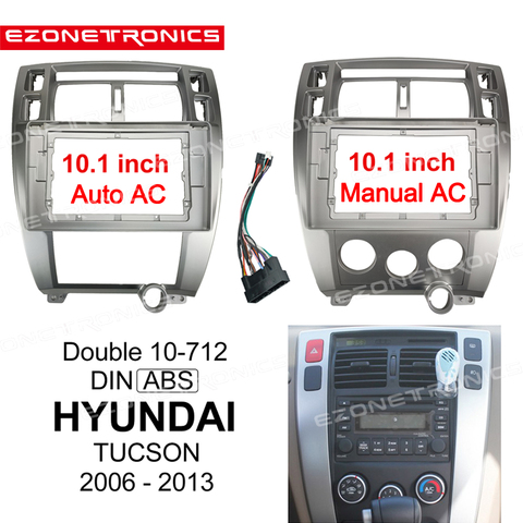 Cadre de DVD de voiture 10.1 pouces, adaptateur Audio de tableau de bord, kit de garnitures de tableau de bord, pour lecteur Radio, Double Din pour HYUNDAI TUCSON 2006-2013 ► Photo 1/6