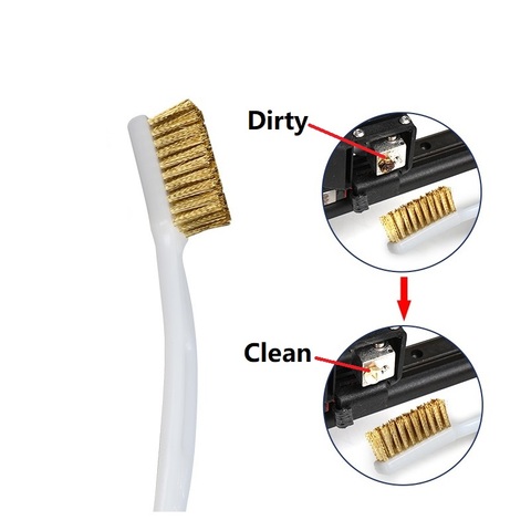 MEGA – outil de nettoyage d'imprimante 3D, brosse à dents en fil de cuivre, poignée de brosse en cuivre pour buse, bloc chauffant, nettoyage de lit chaud, 1 pièce ► Photo 1/6