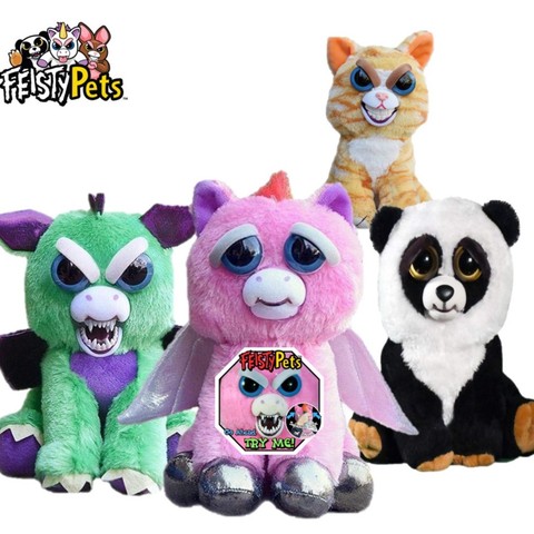 Feisty – animaux de compagnie en peluche pour enfants, jouet amusant, licorne, changement de visage, dragon, animaux en colère, poupée panda ► Photo 1/6