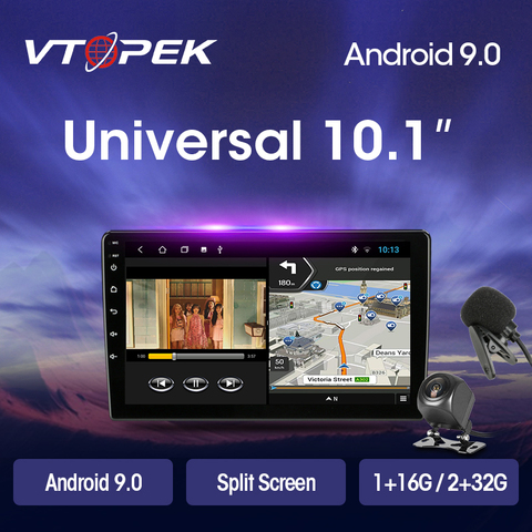 Vtopek Android 9.0 2Din 2G + 32G autoradio multimédia lecteur vidéo Navigation GPS universel pour Toyota Nissan Honda Hyundai Kia ► Photo 1/6