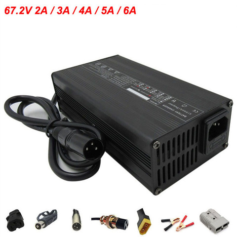 67.2V 2A 3A 4A 5A 6A chargeur 60 V Li-ion chargeur GX16 XLRM connecteur pour 16S 60 V lithium électrique vélo batterie pack 110V / 220V ► Photo 1/6