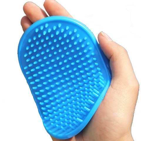 Brosse de bain en caoutchouc doux pour chien et chat, 12.3x9.7cm, gant en caoutchouc, poils, toilettage, Massage ► Photo 1/6