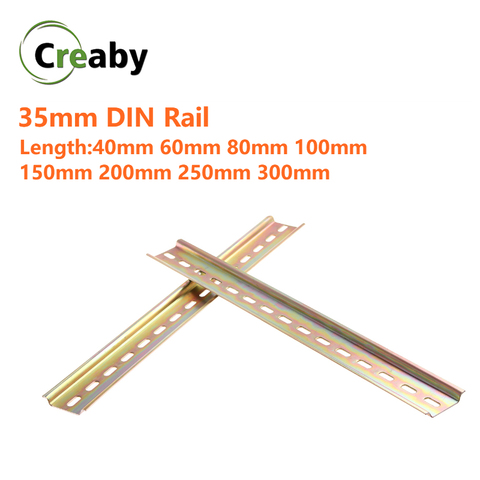 Rail DIN fendu de Type universel 35mm Long 10cm 20cm 30cm épaisseur 1mm pour blocs terminaux de disjoncteur C45 et connecteur AC ► Photo 1/3