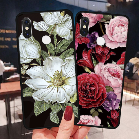 Coque en TPU à motif floral, effet 3D, pour Xiaomi Mi Redmi Note 9 S 9 S 10 7 8T 8 5 6 K20 K30 Pro Max SE S2 A3 Lite Pocophone F1 F2 Pro ► Photo 1/6