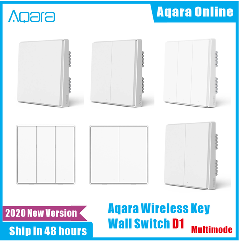 2022 Aqara D1 interrupteur mural Zigbee Smart Zero ligne feu fil lumière télécommande sans fil clé interrupteur mural sans neutre Mi maison ► Photo 1/6