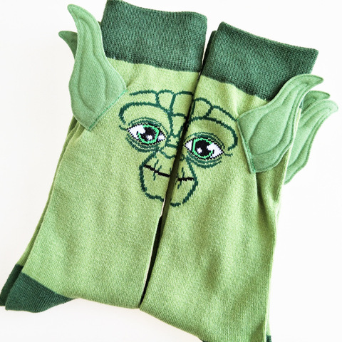 Disney Star Wars maître Yoda bébé Figure coton chaussettes Mandalorian la montée de Skywalker Cosplay hommes femmes cadeau oreilles Funning chaussette ► Photo 1/6