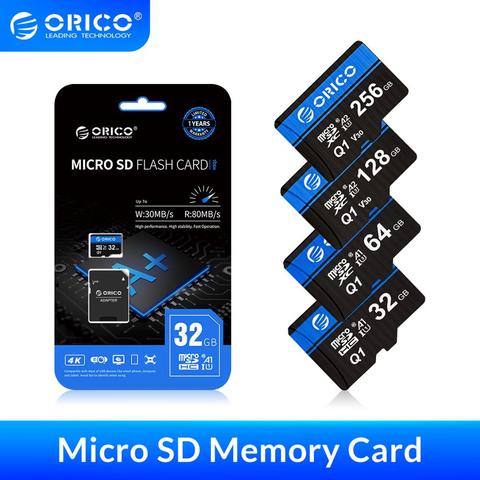 ORICO Micro carte SD carte mémoire 256GB 128GB 64GB 32GB 80 mo/s mini TF voiture Micro carte sd Class10 carte flash mémoire 32GB TF carte ► Photo 1/6