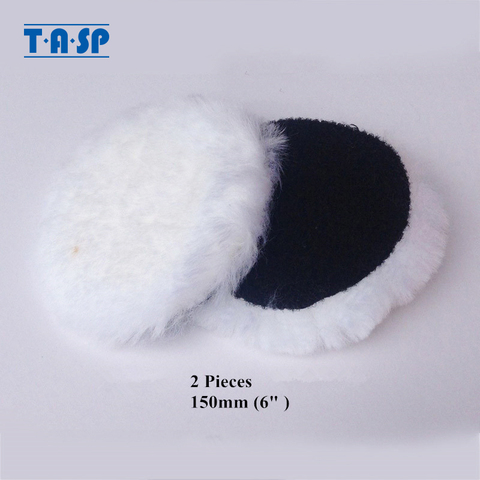 TASP – tampon de polissage en laine, 2 pièces, 6 ''150mm, Bonnet de polissage, crochet et boucle pour polisseuse de voiture ► Photo 1/4