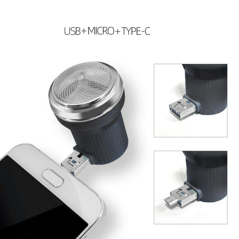 Mini rasoir électrique Portable noir rechargeable, voyage, camping, USB type-c iphone, tondeuse pour épilation de la barbe ► Photo 1/5