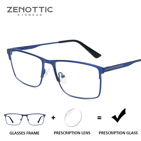 ZENOTTIC – lunettes de Prescription progressives en titane pour hommes, carrées, Anti lumière bleue, photochromiques, pour myopie optique ► Photo 1/6