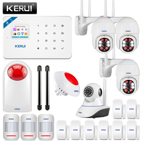 KERUI – Kit système d'alarme de sécurité domestique sans fil W18, wi-fi, GSM, application Mobile, réception, écran couleur, anti-cambriolage ► Photo 1/6