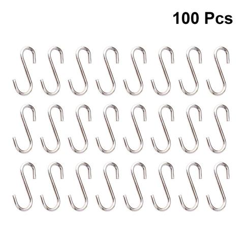Mini crochets en forme de S pour le bricolage | Crochets robustes en acier inoxydable, cintres en forme de S, Mini crochets suspendus en métal pour le bricolage, 100 pièces ► Photo 1/6