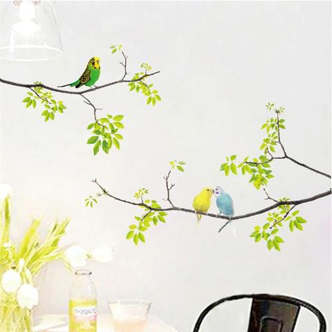 Autocollants muraux amovibles d'oiseaux sur peau d'arbre, 1 pièce, autocollants muraux amovibles pour enfants, salon, chambre à coucher ► Photo 1/6