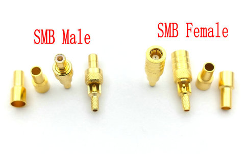 Connecteurs mâles/femelles SMB à sertir, 5 pièces, avec câble RG316,RG174,LMR100 ► Photo 1/2
