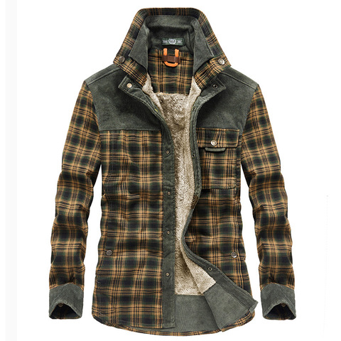 Veste d'hiver hommes épaissir chaud polaire vestes manteaux pur coton Plaid veste militaire vêtements hommes Chaquetas Hombre taille M-3XL ► Photo 1/6