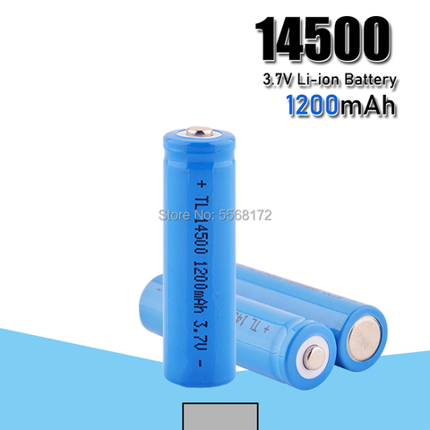 Haute capacité 14500 batterie 3.7V 1200mAh Rechargeable li-ion batterie pour batterie lampe de poche Led ► Photo 1/5