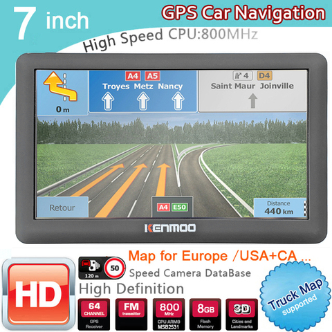 GPS HD Portable 7 pouces, 2022 cartes pour l'europe, la russie, voiture, CAMPING, caravane, navigateur, Sat Nav, cartes à vie gratuites ► Photo 1/6