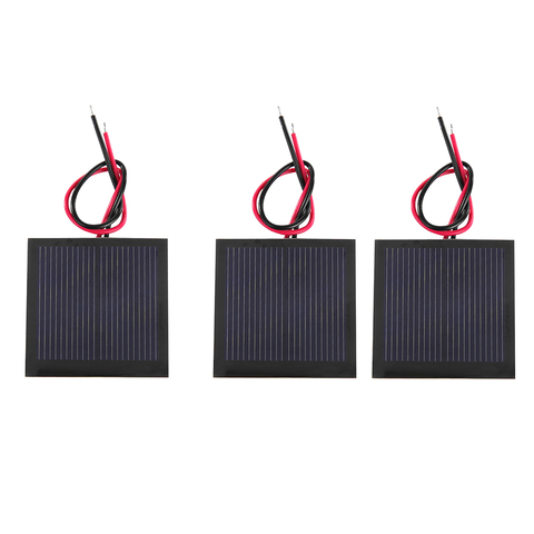 1V 200mA Mini panneau solaire batterie polycristallin silicium cellule solaire + câble/fil 40x40mm 0.2W bricolage pour jouet solaire ► Photo 1/6