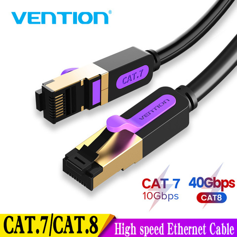 Vention Cat8 Ethernet Câble SSTP 40Gbps Super Vitesse Chat 8/7 RJ45 Réseau Lan Cordon De Raccordement pour Modem Routeur PC RJ 45 Câble Ethernet ► Photo 1/6