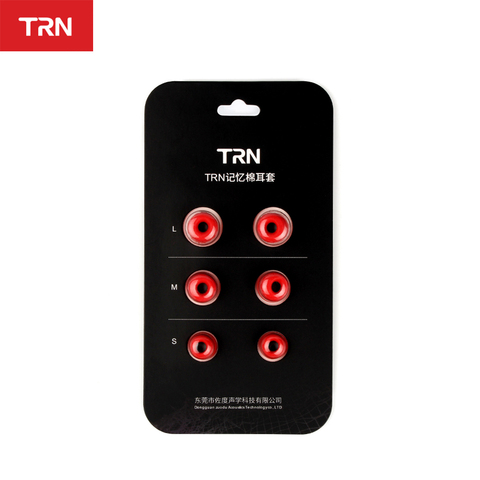 TRN 3 paires (6 pièces) écouteurs mémoire coton cache-oreilles rebond chronique bouchons d'oreilles éponge en polyuréthane mémoire éponge écouteurs embouts V90 V20 V30 ► Photo 1/6