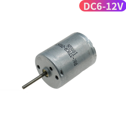 Micro Mini moteur électrique rond de 24mm à balais de carbone, 6V-12V, RK-370CA-20165 tr/min, grande vitesse, arbre de 2mm, pour bricolage, jouet, voiture, bateau, loisirs créatifs, 13000 ► Photo 1/5