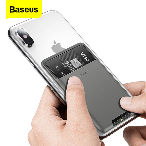 Baseus – étui portefeuille universel en Silicone avec fente arrière pour téléphone, étui de luxe avec autocollant 3M pour iPhone 12, Samsung et Xiaomi ► Photo 1/6