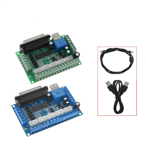 Carte de rupture adaptateur d'interface de CNC 5 axes améliorée pour pilote de moteur pas à pas Mach3 + câble USB offre spéciale et câble LPT ► Photo 1/5