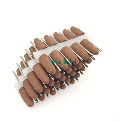 50pcs dentaire silicone caoutchouc polisseuses polissage dentaire fraises résine Base HP fraises 2.35mm brun modèle 610 ► Photo 1/5