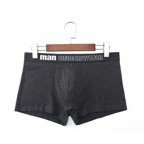 Boxer en coton pour hommes, sous-vêtements respirants, sous-vêtements de couleur Pure, Boxer intérieur ► Photo 1/6