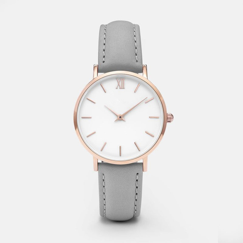 Montres Ultra fines en acier inoxydable pour femmes, montre-bracelet à Quartz, tendance, classique, or Rose, horloge décontractée ► Photo 1/5