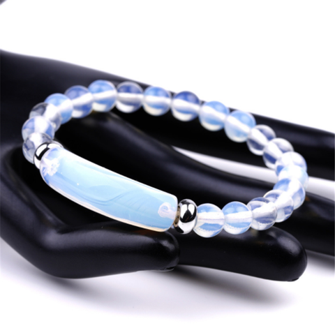7 A – bracelet en pierre de cristal pour hommes, cadeaux, opale naturelle, perle, Rectangle, bijoux à la mode pour lui ► Photo 1/6