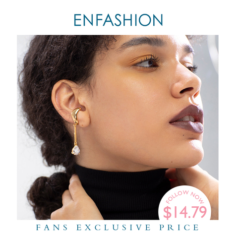 ENFASHION-boucles d'oreilles asymétriques en cristal pour femmes, boutons d'oreille, couleur or, pendentif d'oreille, bijoux à la mode, E1151 ► Photo 1/6